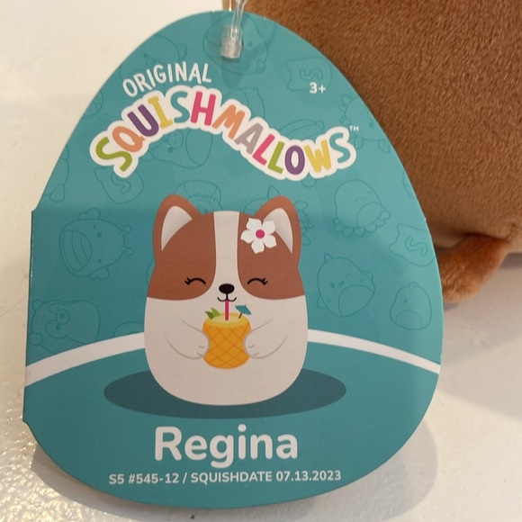 NWT 5” Regina the Corgi Dog Drinking Tropical Drink🍍Squishmallow - Picture 4 of 6